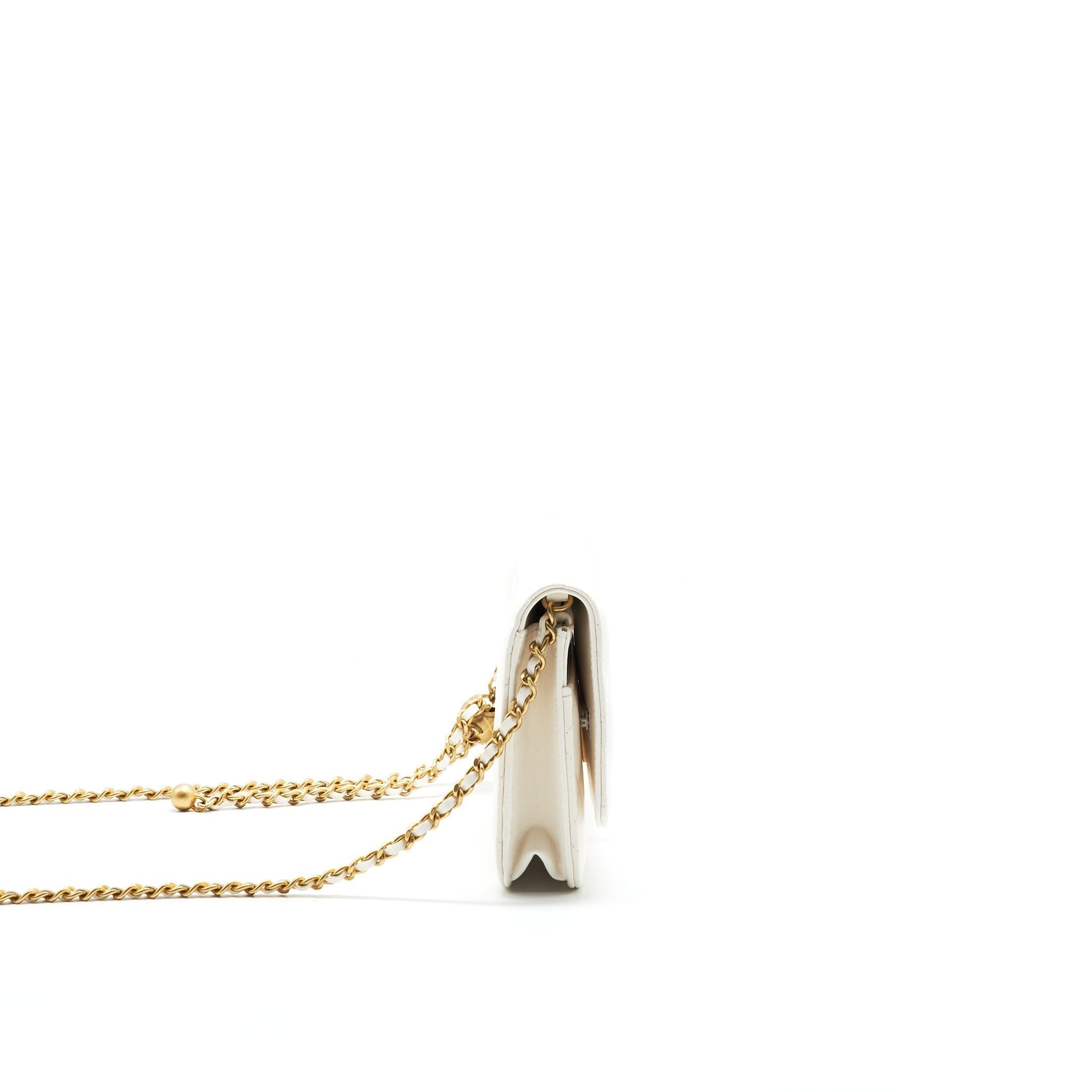 CHANEL Pearl Crush Wallet on Chain White
