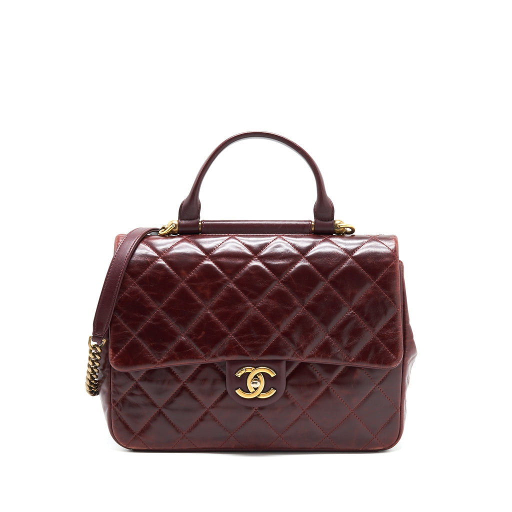 Chanel Quilted Shoulder Flap Bag Lambskin Red