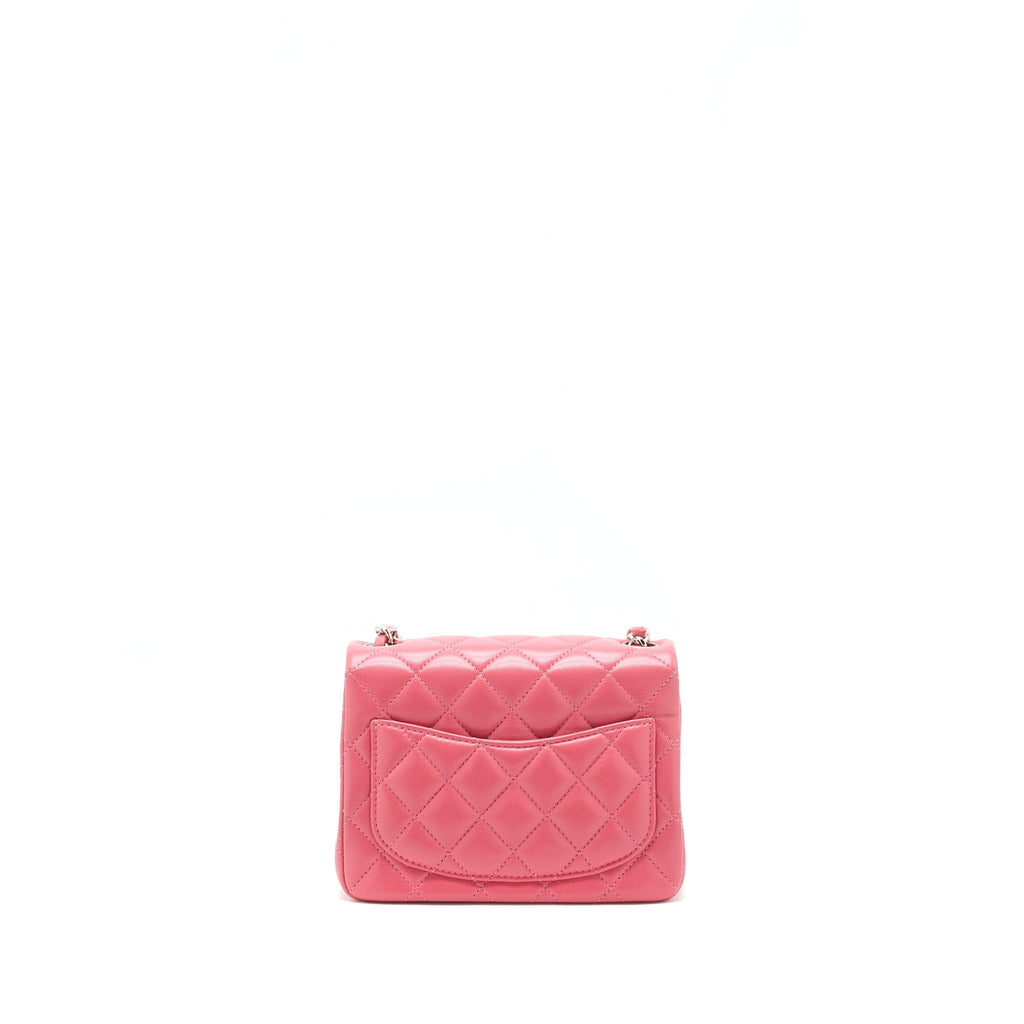 Chanel Mini Square Flap Bag Lambskin Pink