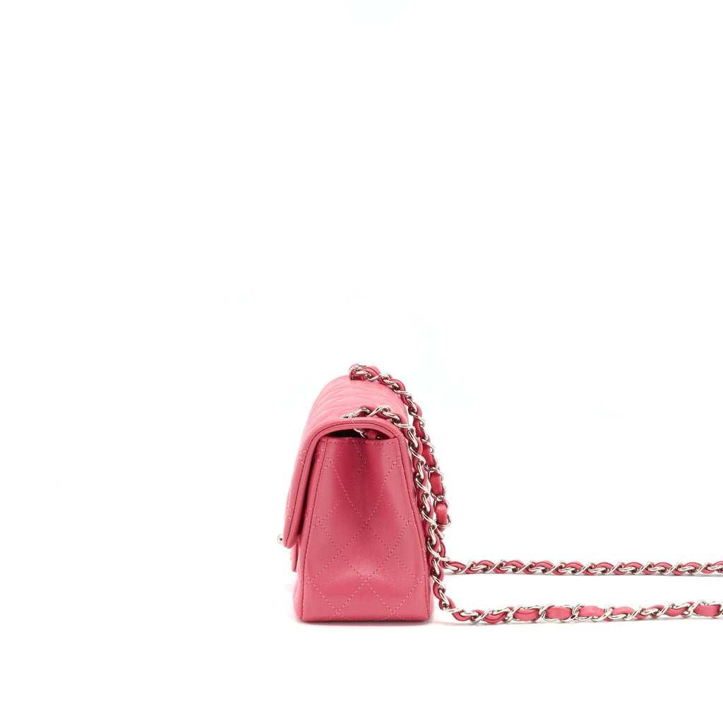 Chanel Mini Square Flap Bag Lambskin Pink