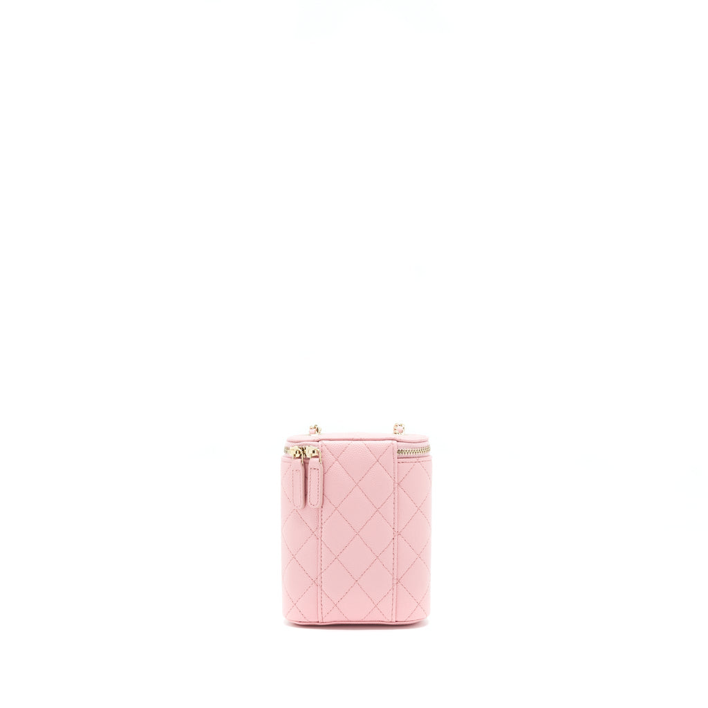 Chanel 22C Vertical Vanity On Chain Caviar Sakura Pink L