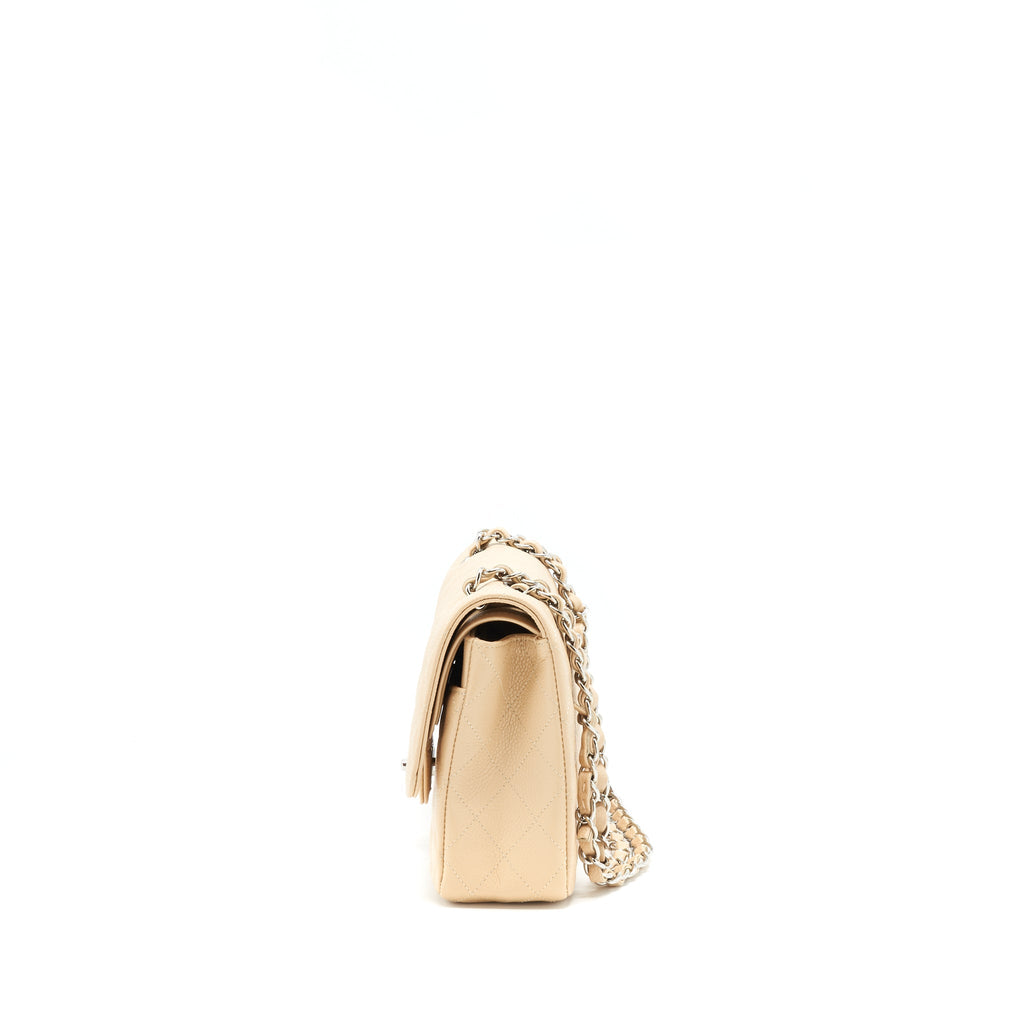 Chanel Medium Classic Double Flap Bag Caviar Beige