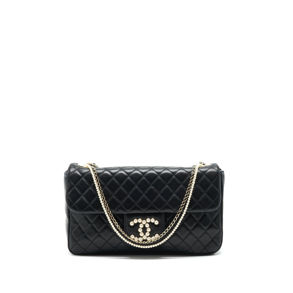 Chanel Westminster Shoulder Bag Lambskin Black L