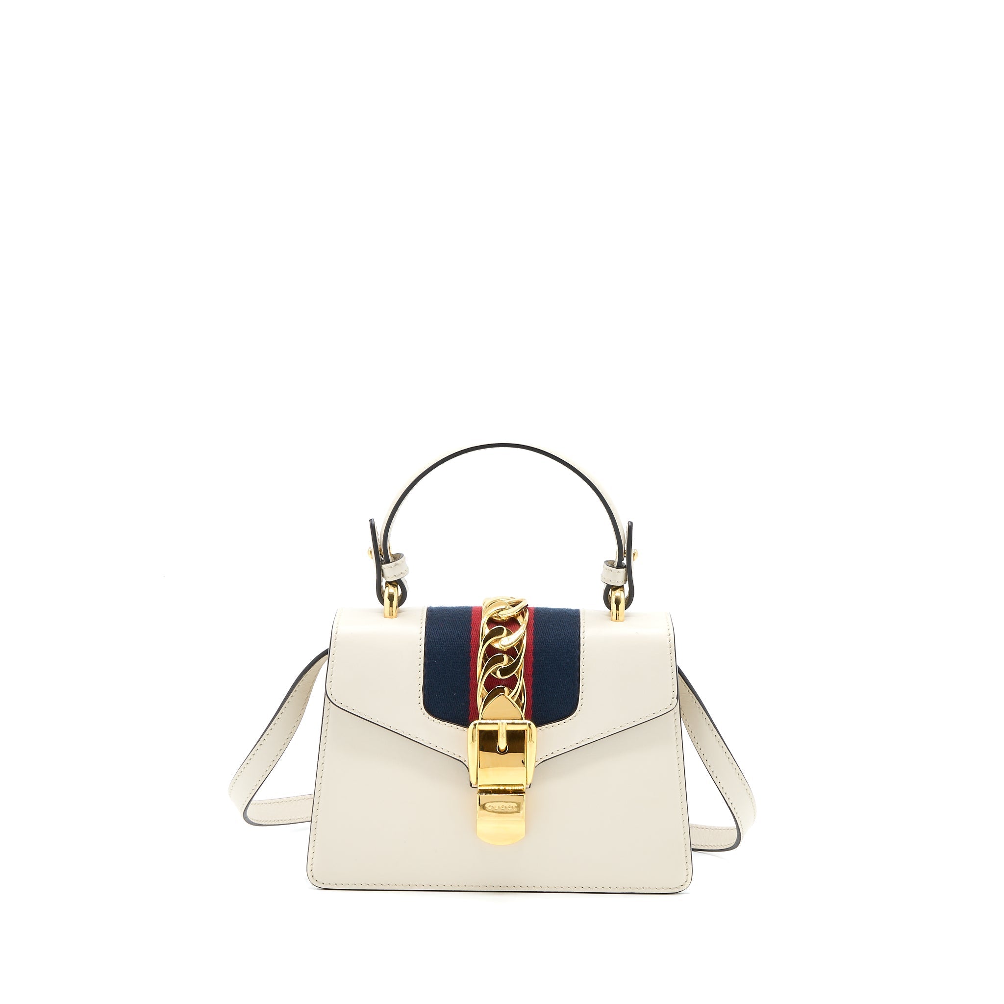 Gucci Mini Sylvia Top Handle Bag White