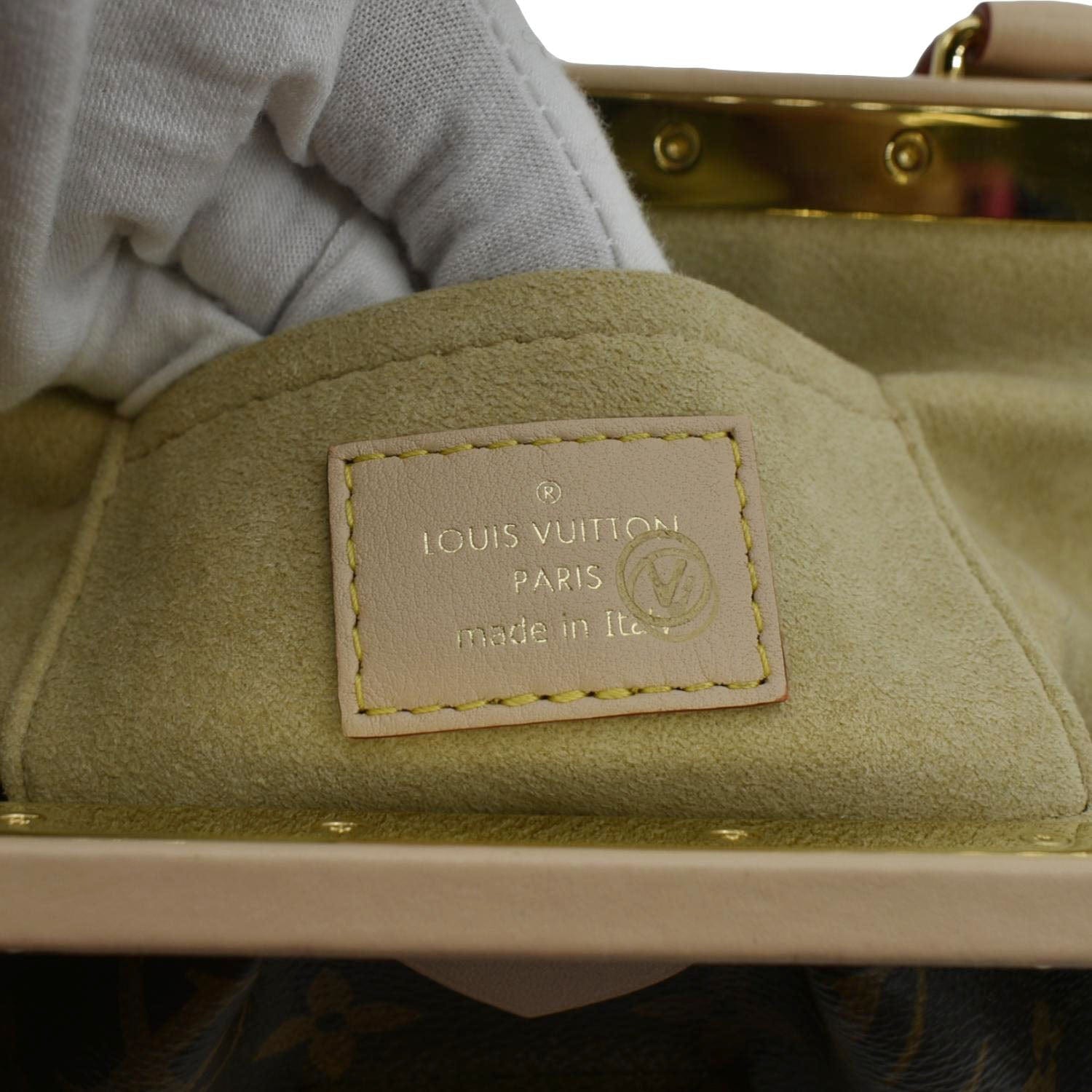 LOUIS VUITTON Monogram Canvas Clutch Shoulder Bag Brown