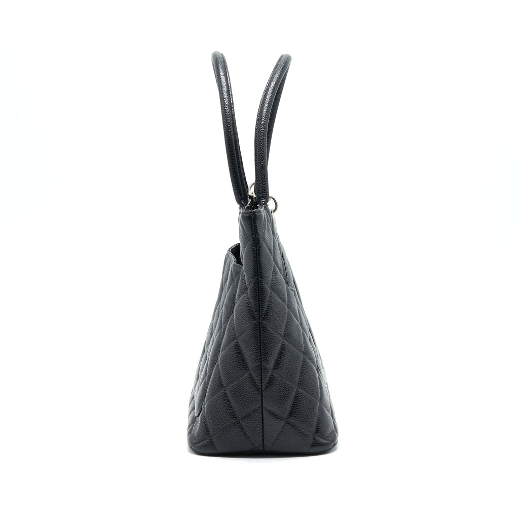 Chanel Vintag Medallion Tote Bag Caviar Black