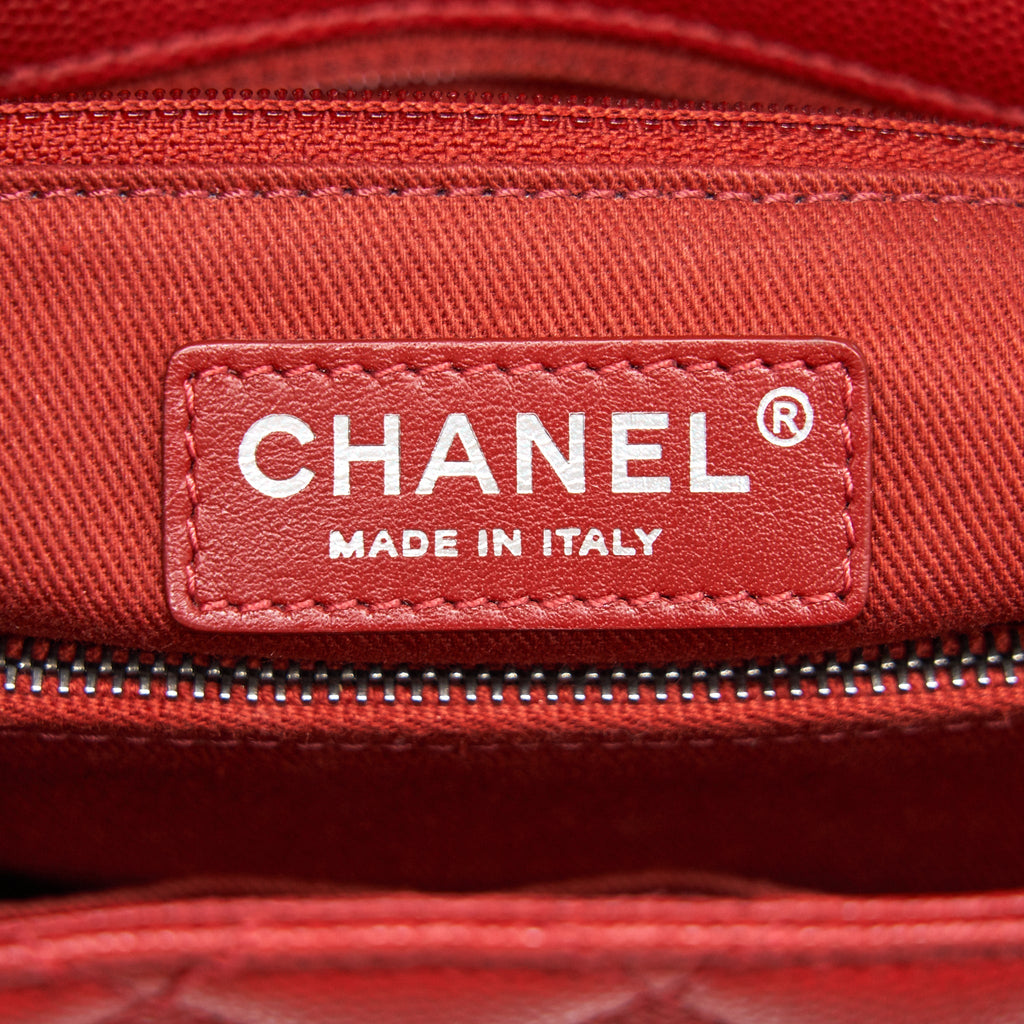 CHANEL COCO HANDLE SMALL FLAP BAG RED CALFSKIN R