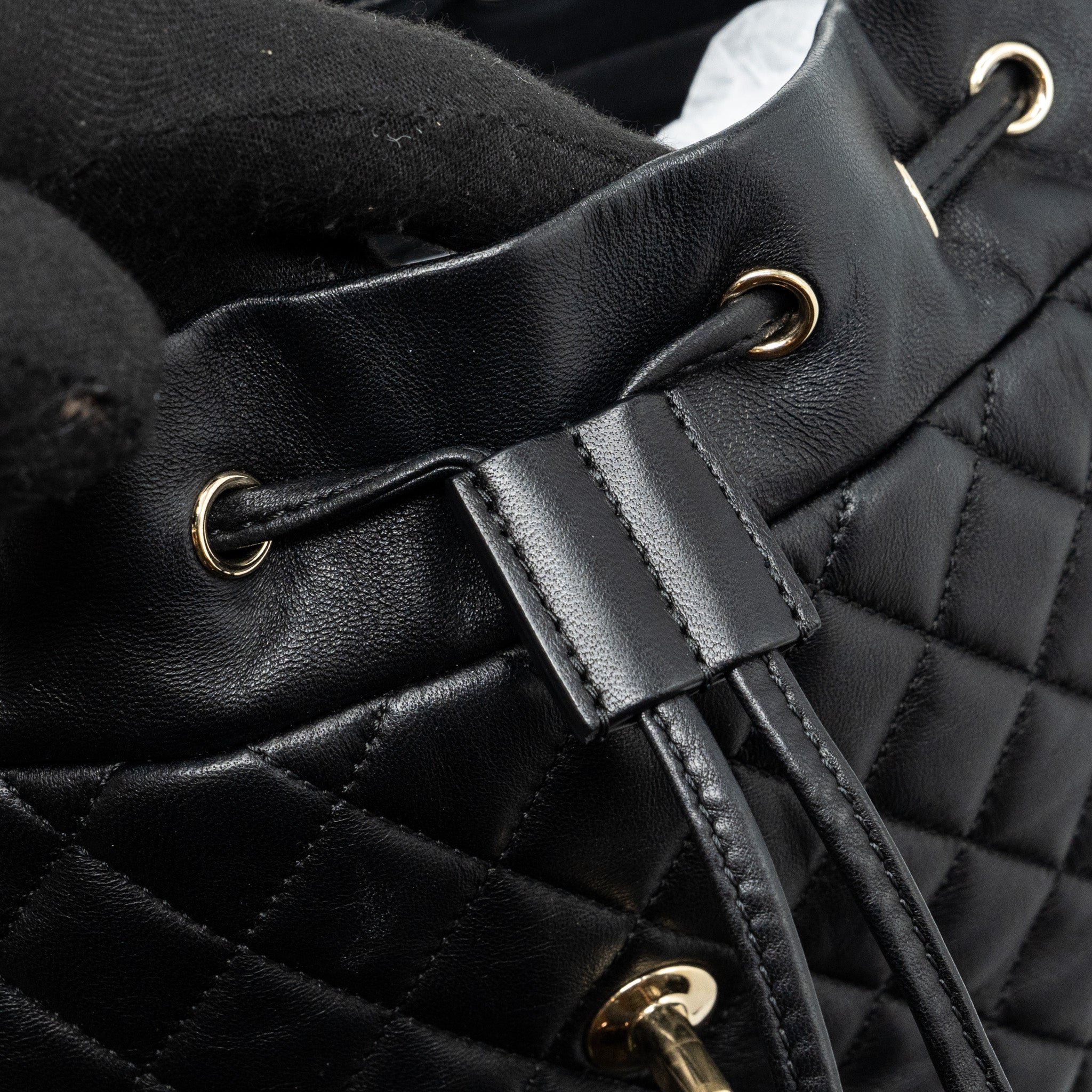 Chanel quilted flap backpack lambskin black
