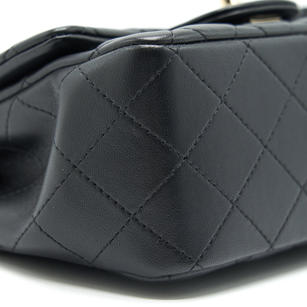 Chanel Mini Square Lambskin Black L serial 29