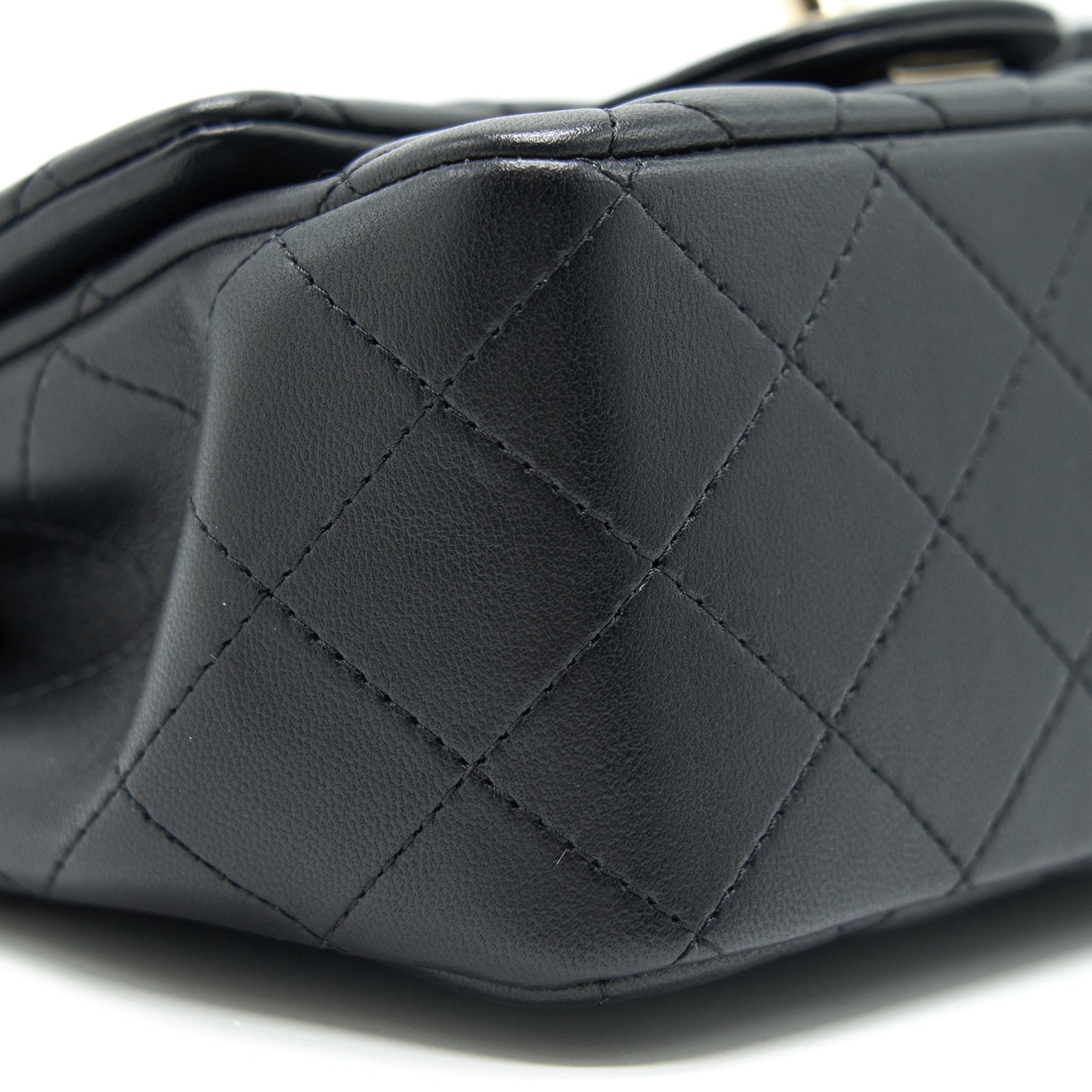 Chanel Mini Square Lambskin Black L serial 29