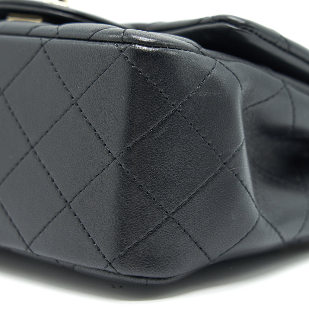 Chanel Mini Square Lambskin Black L serial 29