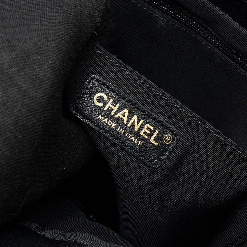 Chanel quilted flap backpack lambskin black