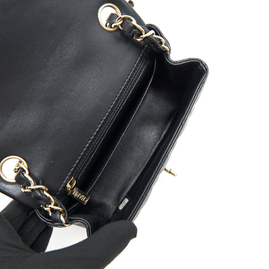 Chanel Mini Square Lambskin Black L serial 29