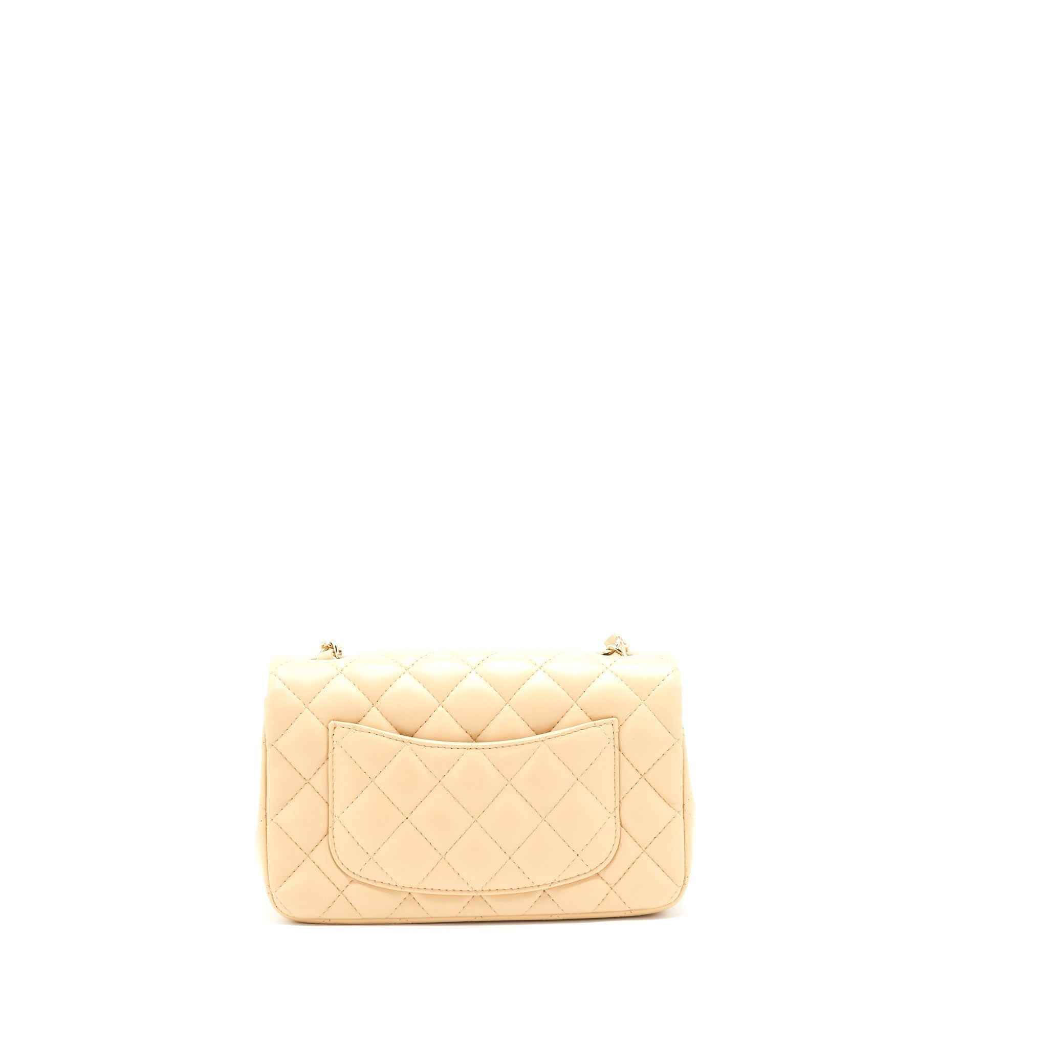 Chanel 22C Mini Rectangular Flap Bag Lambskin Beige L