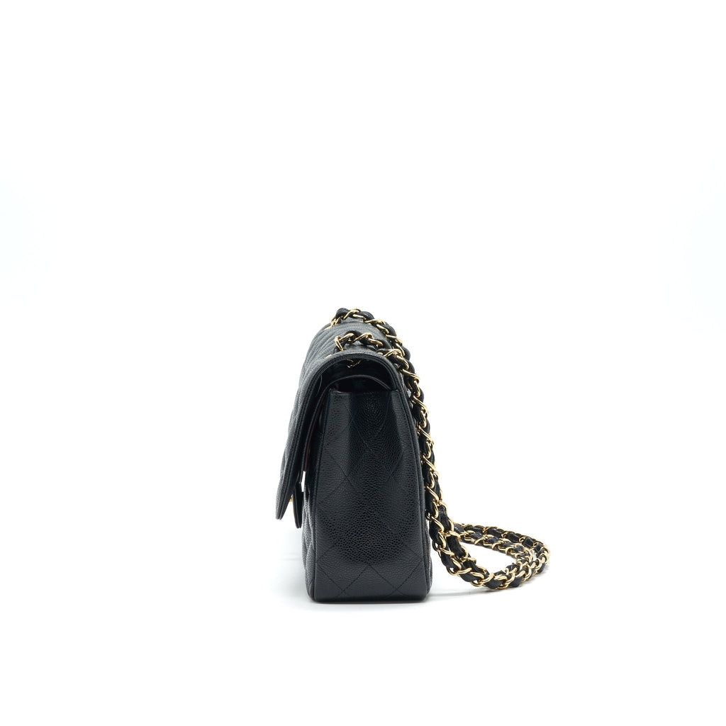 CHANEL JUMBO CLASSIC DOUBLE FLAP IN CAVIAR BLACK