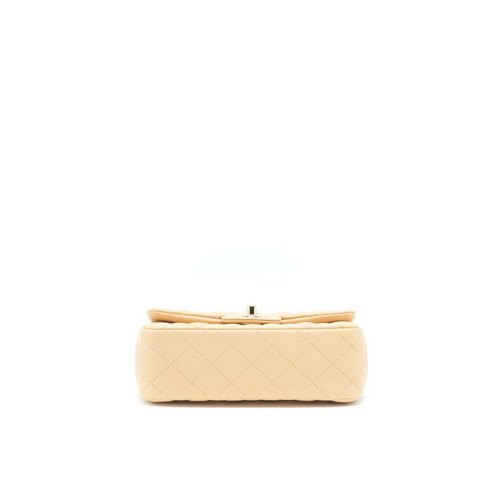 Chanel 22C Mini Rectangular Flap Bag Lambskin Beige L