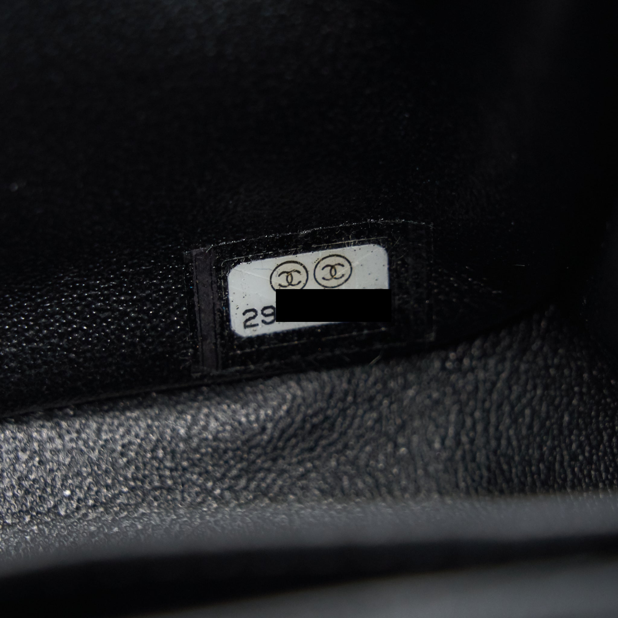 Chanel Mini Square Lambskin Black L serial 29