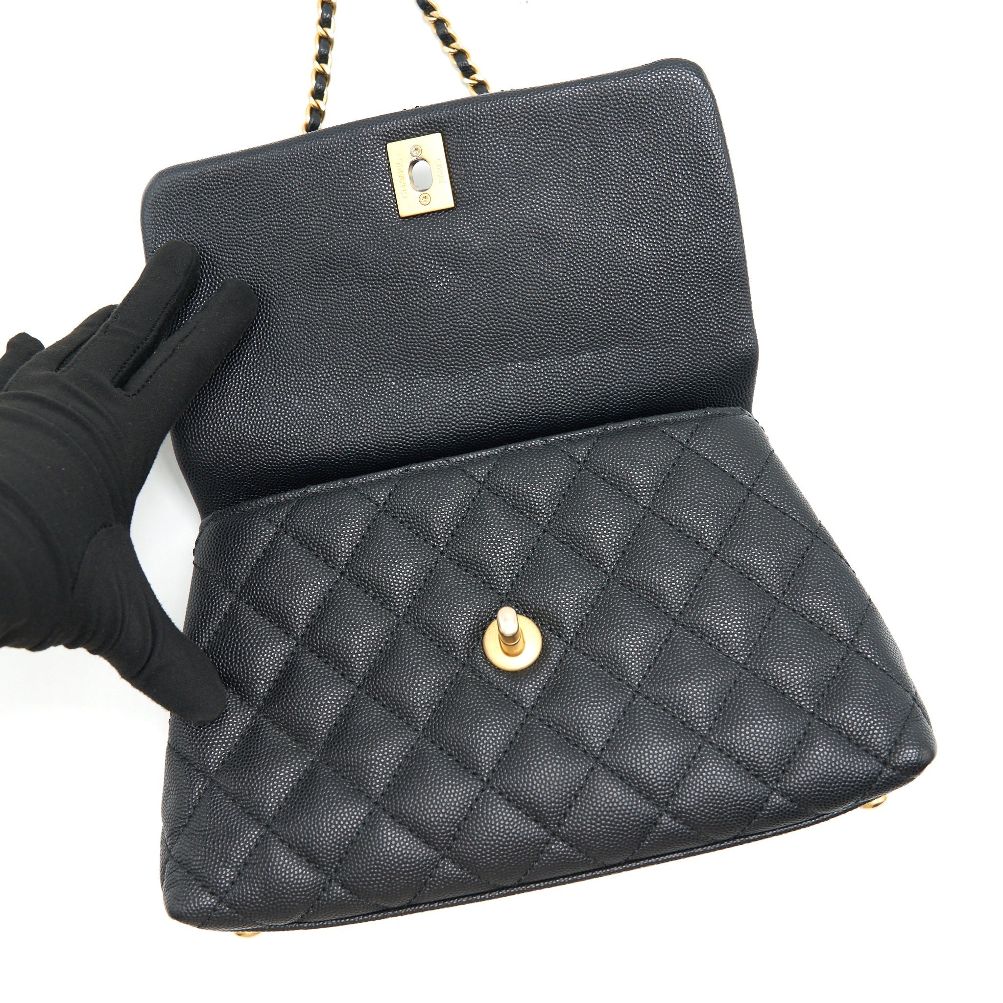 Chanel Caviar Mini Cocohandle Black  serial25