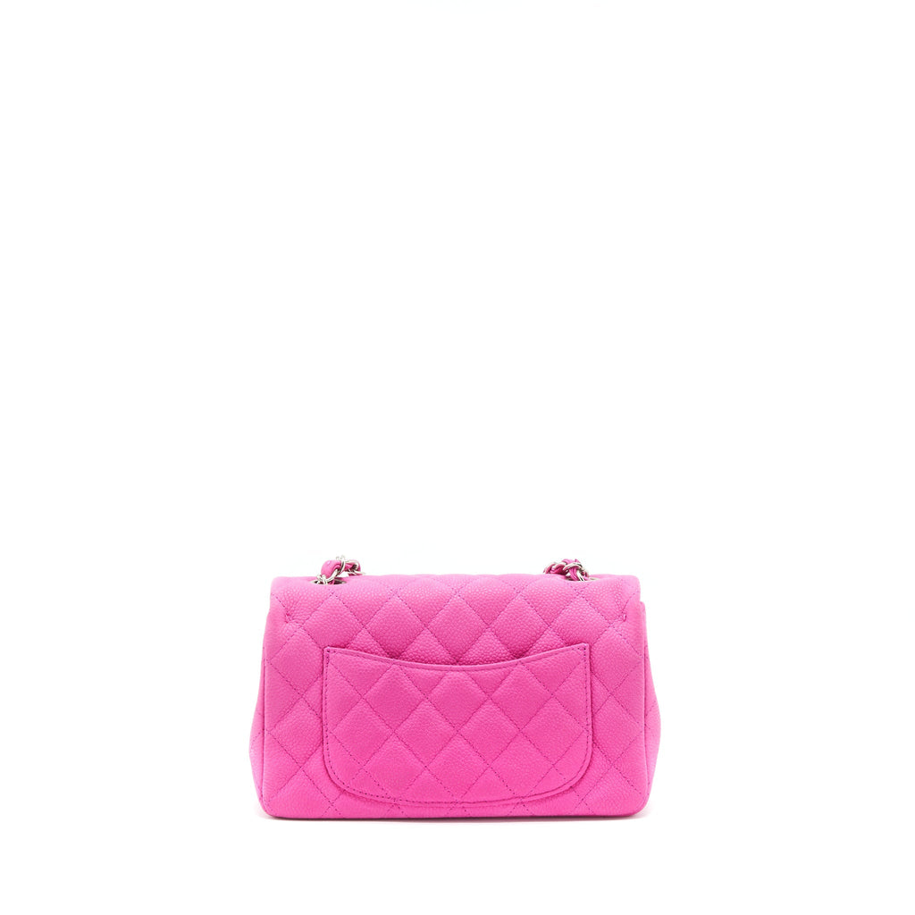 Chanel Mini Rectangular Flap Bag Grained Calfskin Pink