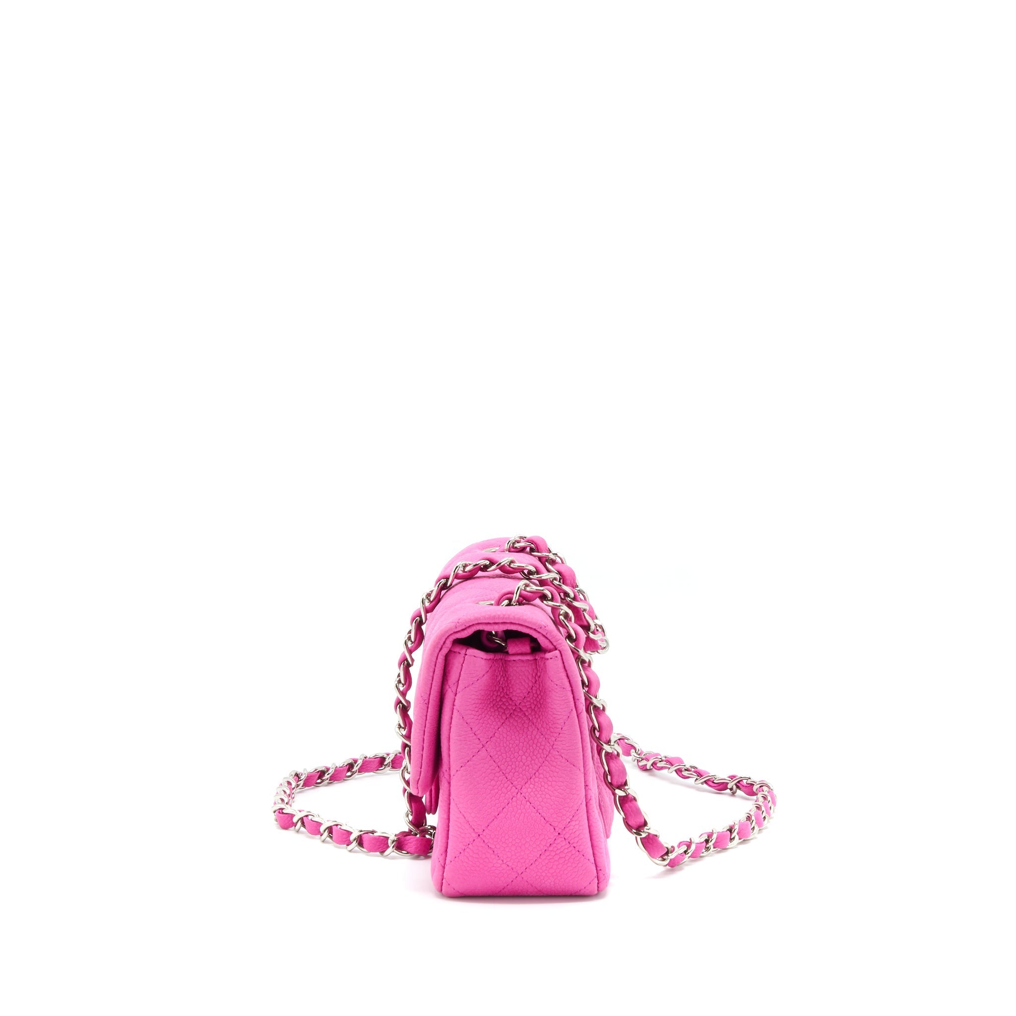 Chanel Mini Rectangular Flap Bag Grained Calfskin Pink