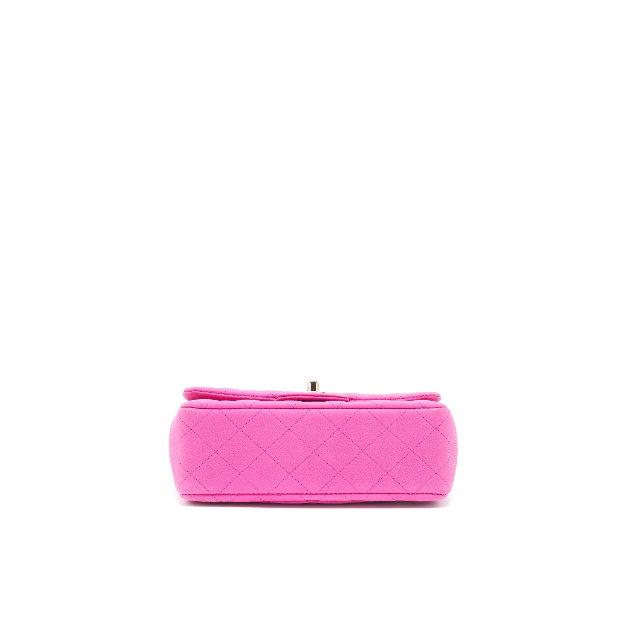 Chanel Mini Rectangular Flap Bag Grained Calfskin Pink