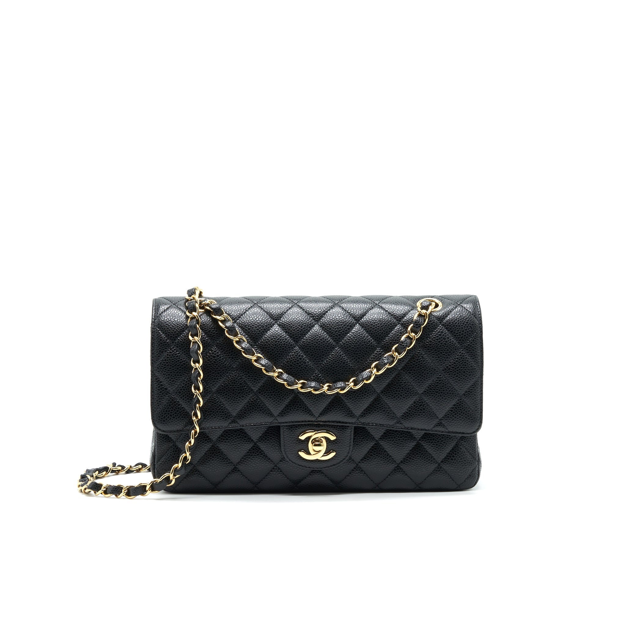 Chanel Medium Classic Double Flap Caviar in Black