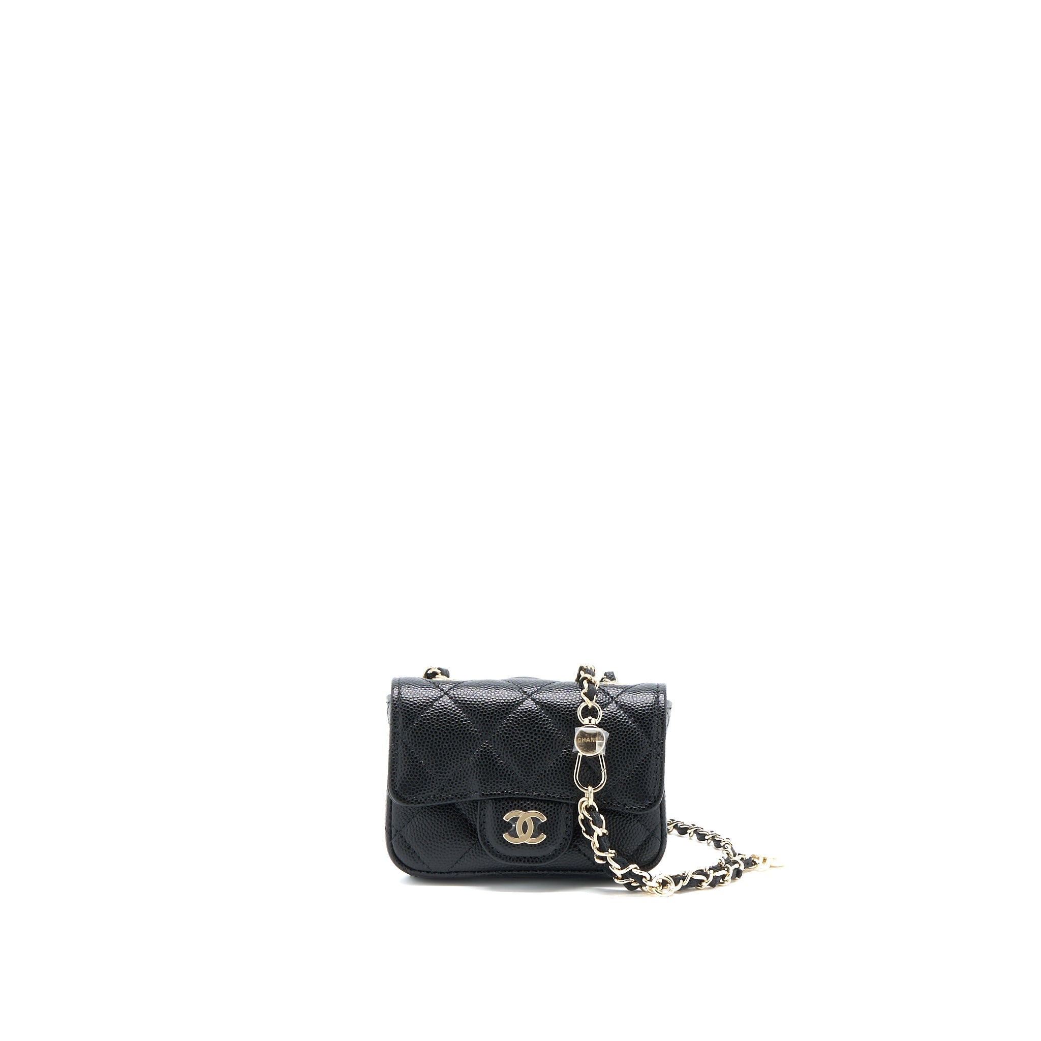Chanel Flap holder Belt Bag Caviar Black L