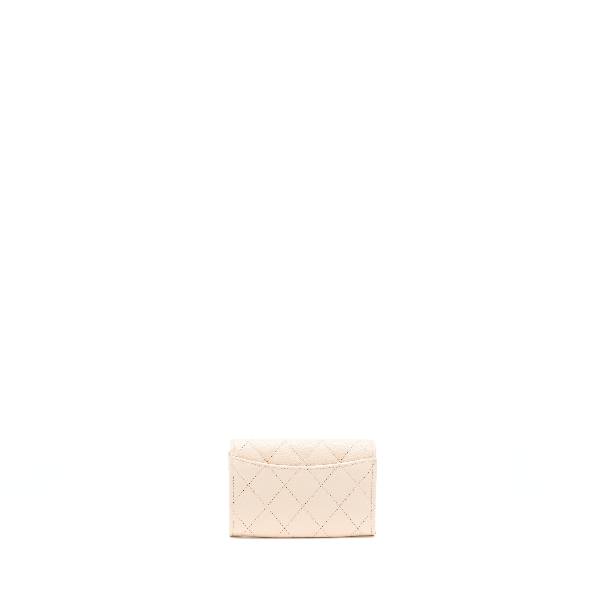 Chanel 22C Flap holder Caviar Light Beige L