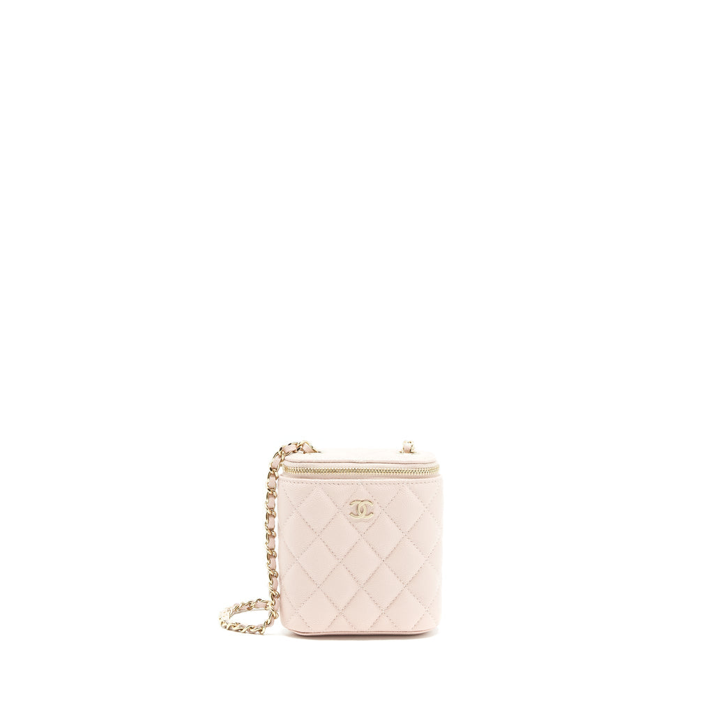 Chanel 21C Vertical Vanity On Chain Caviar Light Pink L