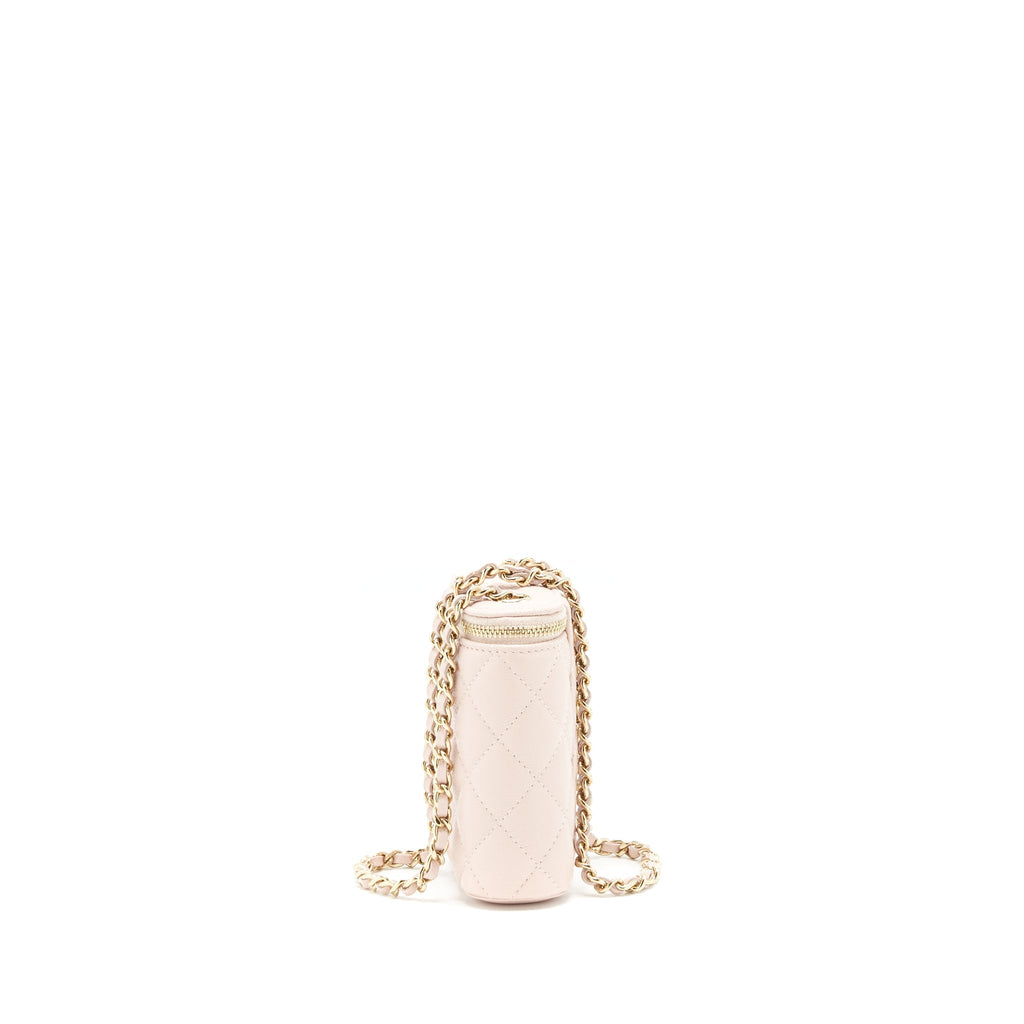 Chanel 21C Vertical Vanity On Chain Caviar Light Pink L