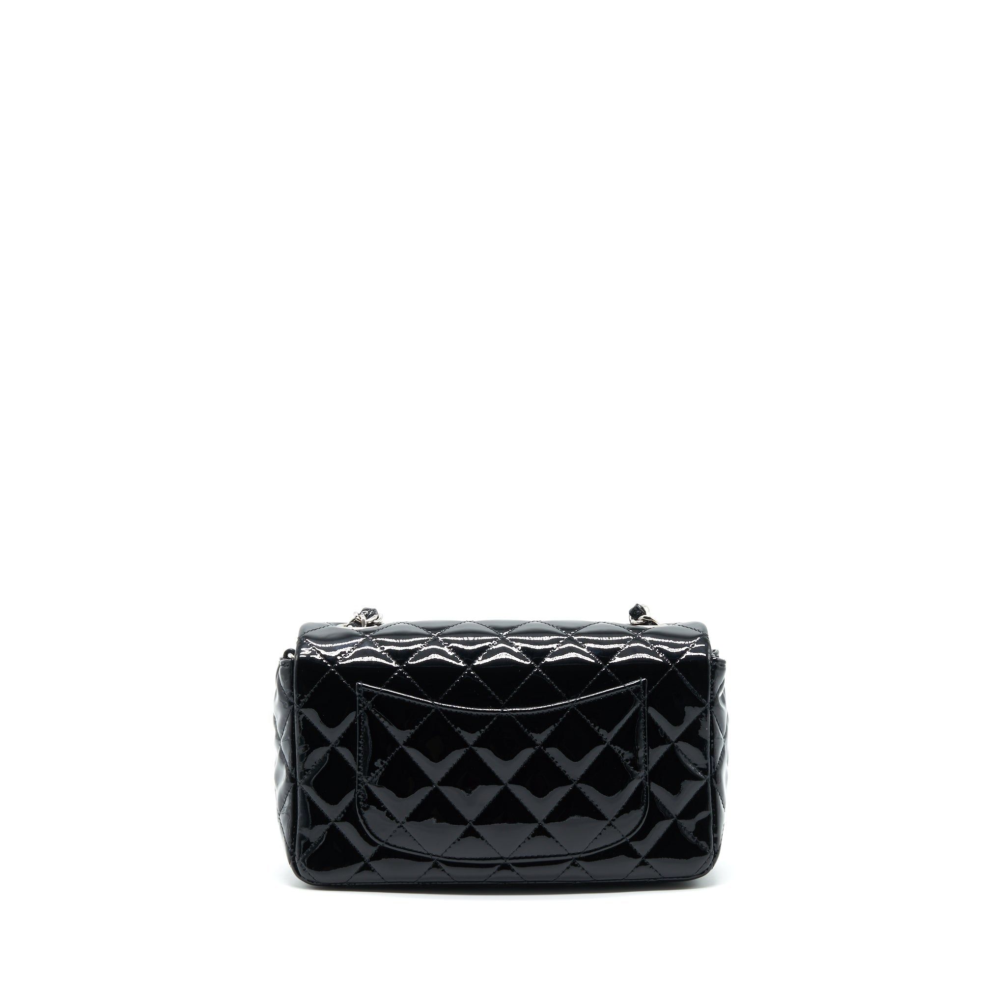 Chanel Mini Rectangular Flap Bag Patent Leather Black