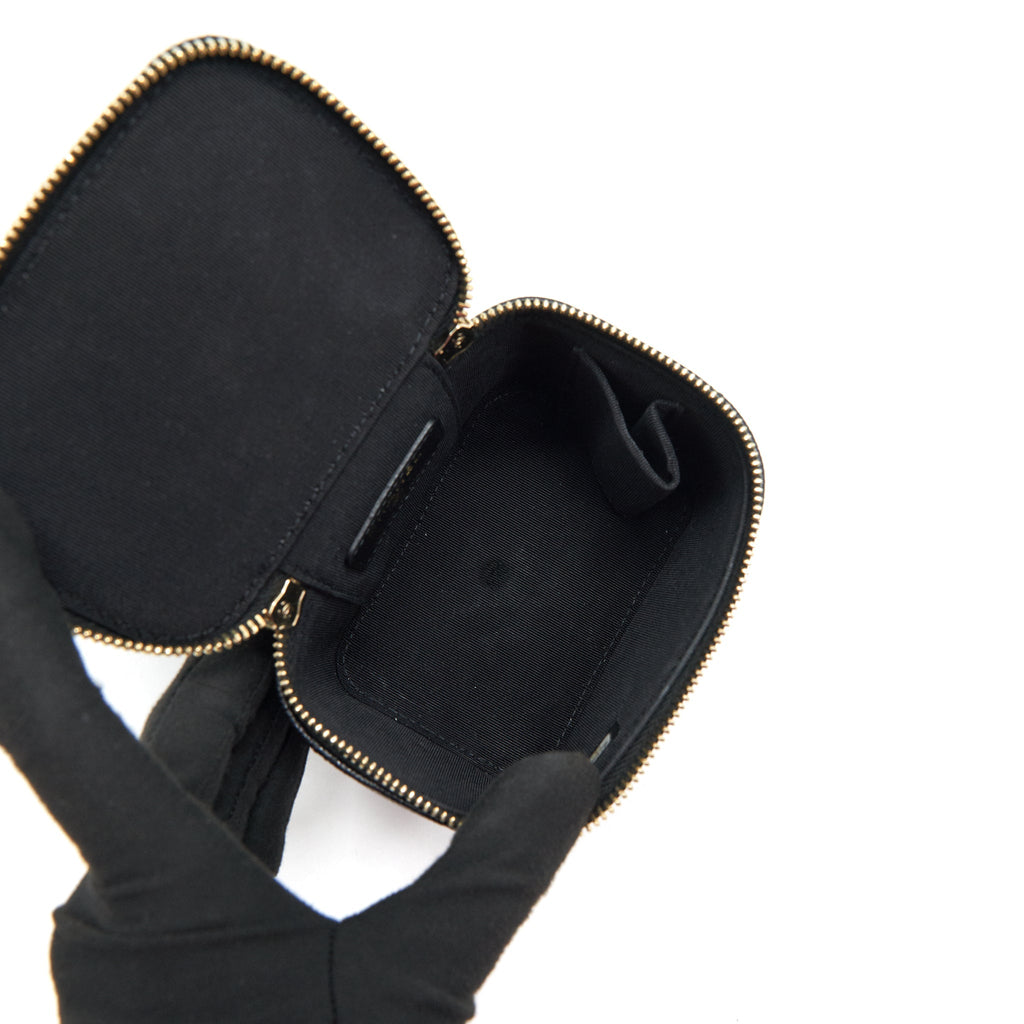 Chanel small Vanity Clutch with Chain with CC Pearl Caviar Black L