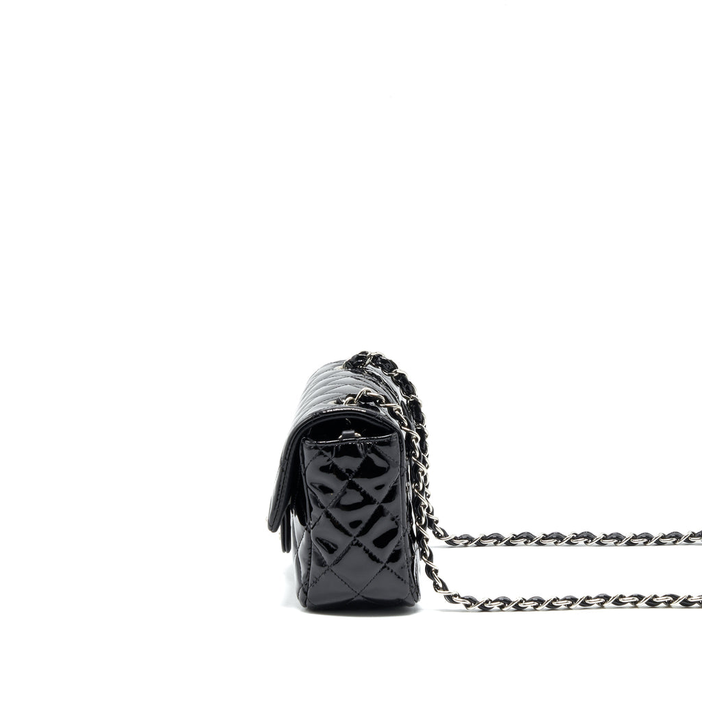 Chanel Mini Rectangular Flap Bag Patent Leather Black
