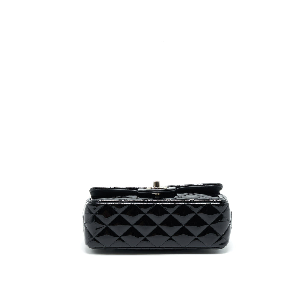 Chanel Mini Rectangular Flap Bag Patent Leather Black