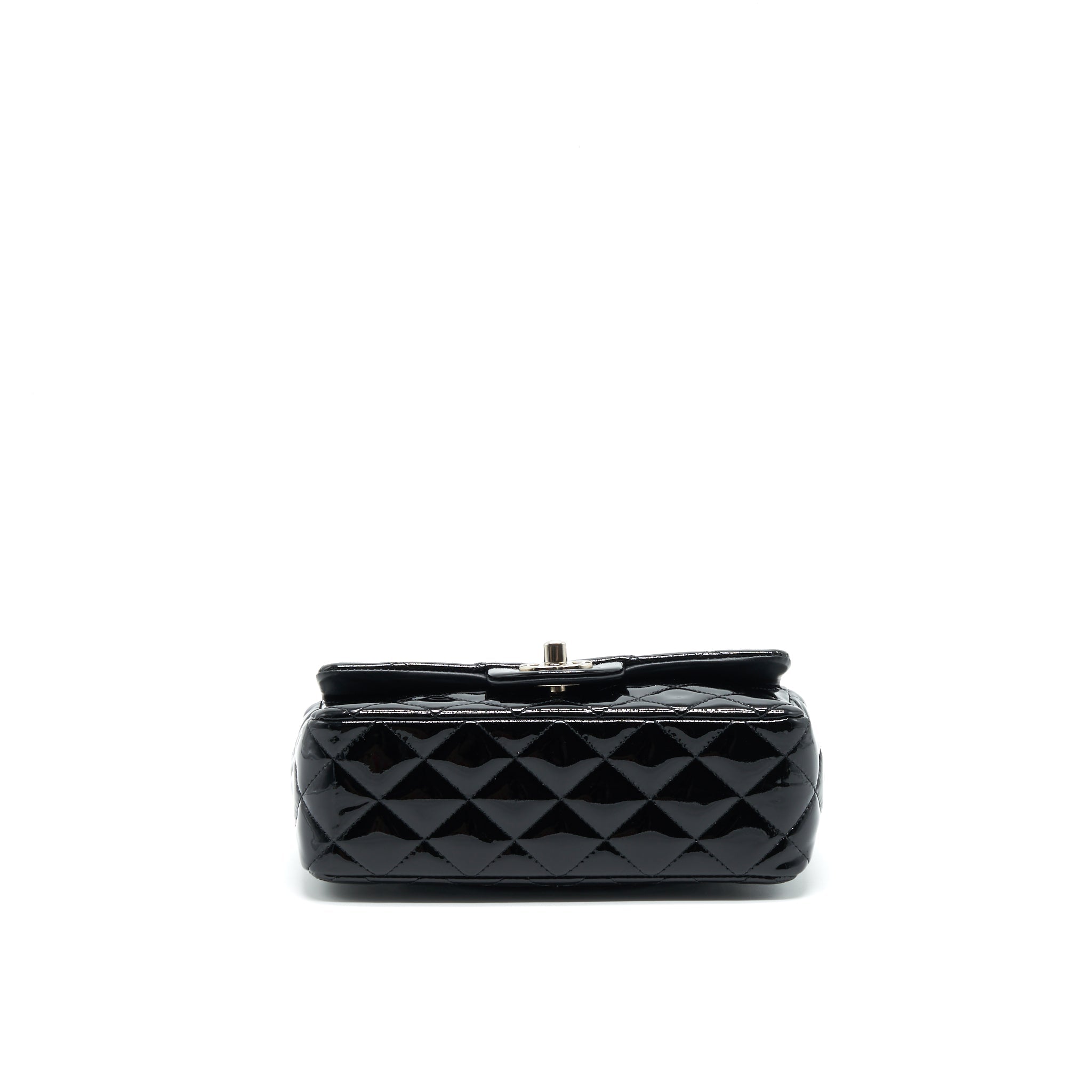 Chanel Mini Rectangular Flap Bag Patent Leather Black
