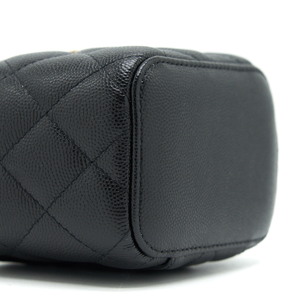 Chanel small Vanity Clutch with Chain with CC Pearl Caviar Black L