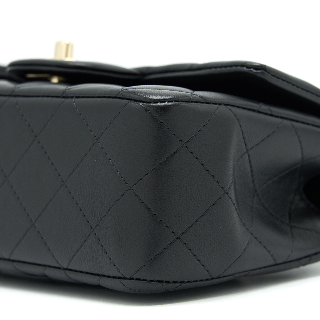 Chanel 21K Top Handle Mini Rectangular Flap Bag Black