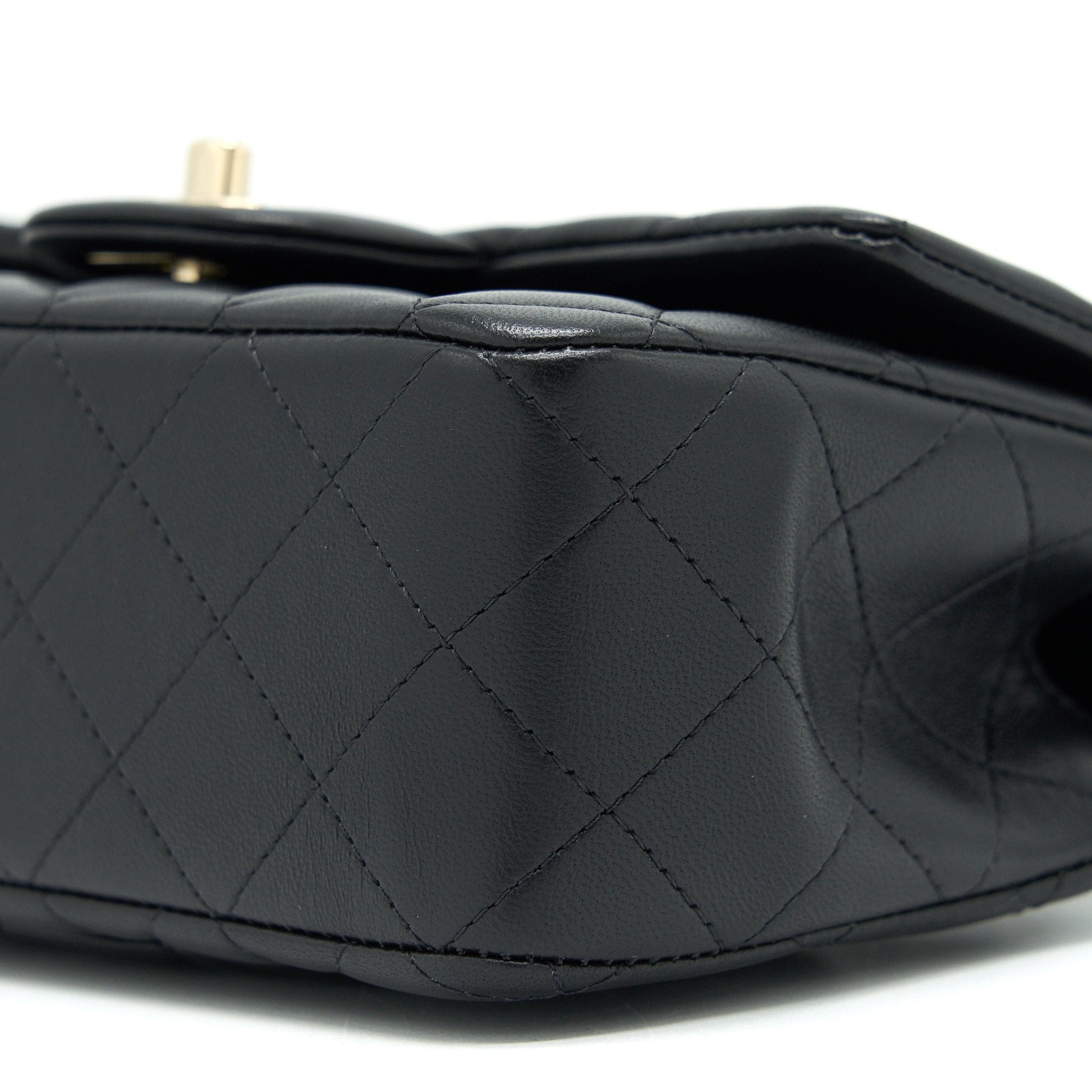Chanel 21K Top Handle Mini Rectangular Flap Bag Black