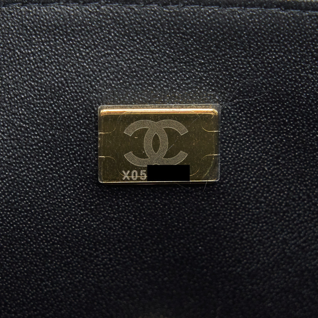 Chanel 21K top handle mini Rectangular flap Bag Black L