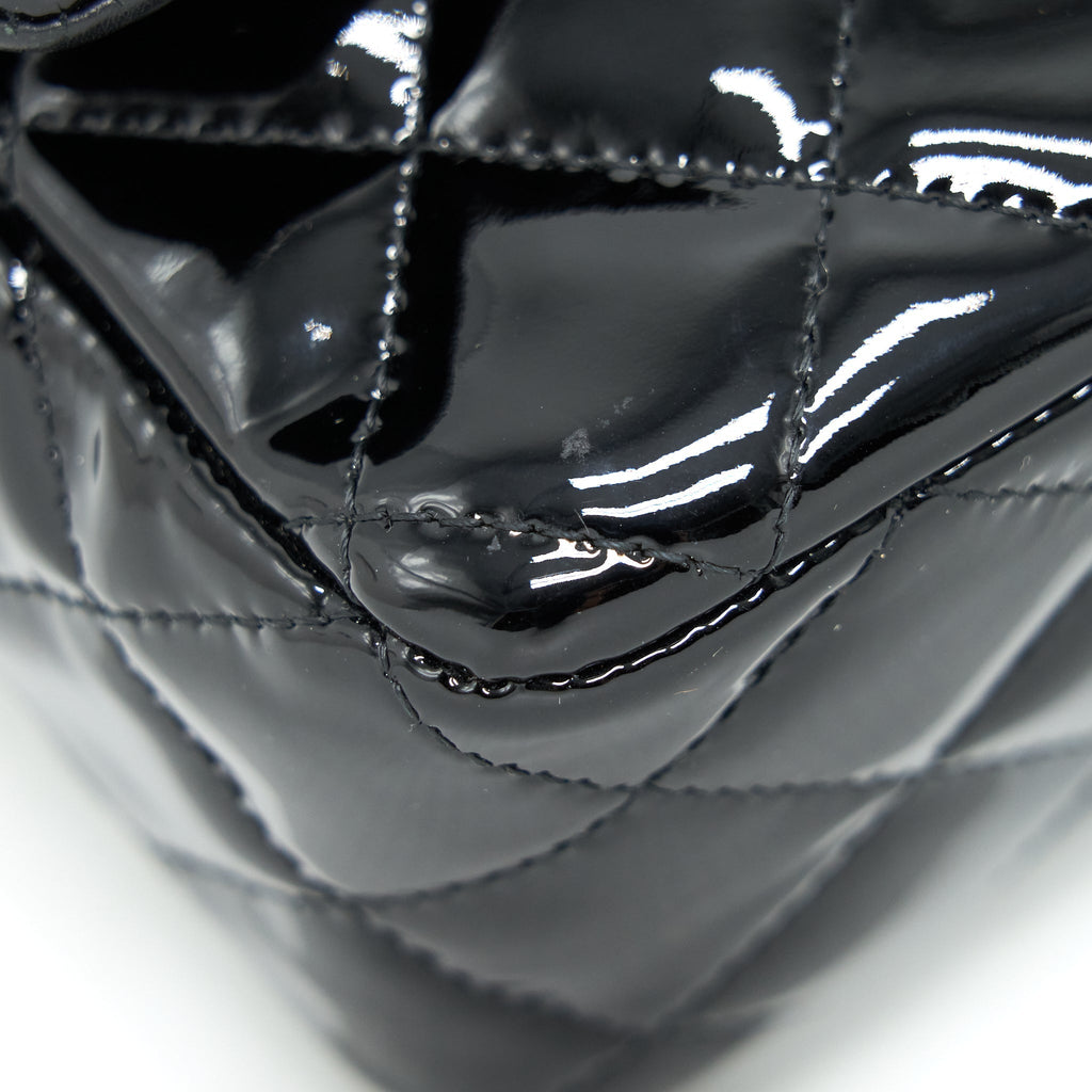 Chanel Mini Rectangular Flap Bag Patent Leather Black