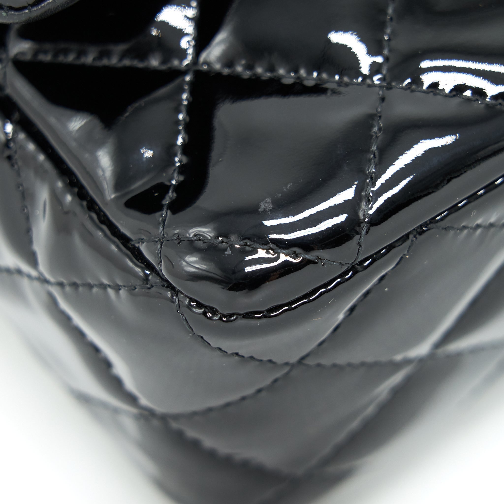 Chanel Mini Rectangular Flap Bag Patent Leather Black
