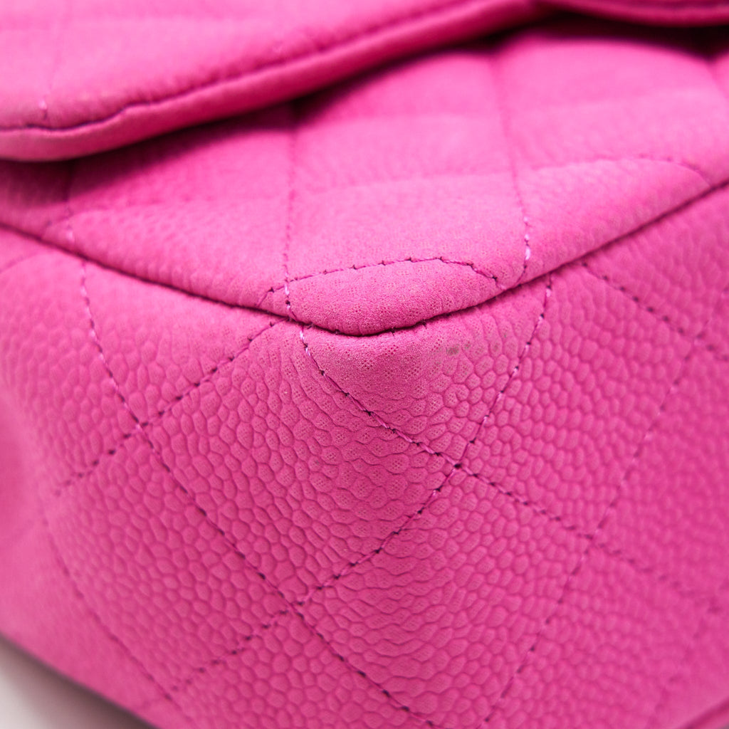 Chanel Mini Rectangular Flap Bag Grained Calfskin Pink