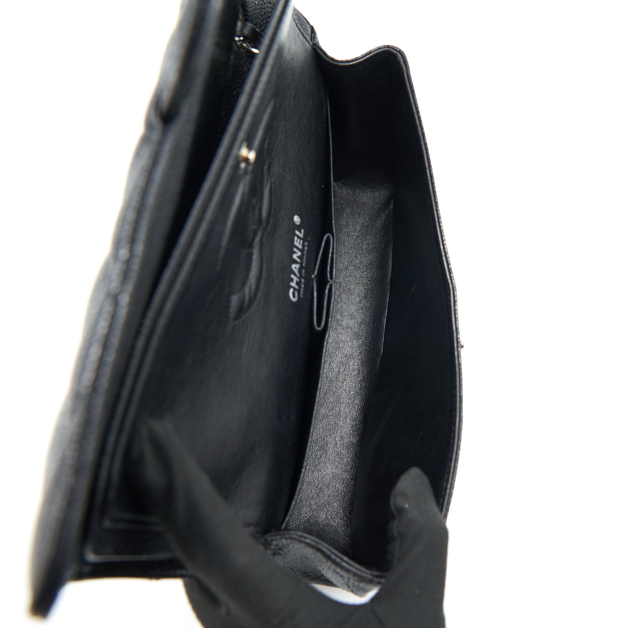 Chanel Medium Classic Double Flap Caviar Black  serial 12