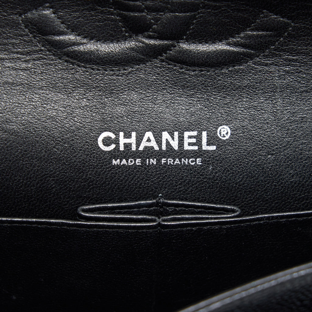 Chanel Medium Classic Double Flap Caviar Black  serial 12