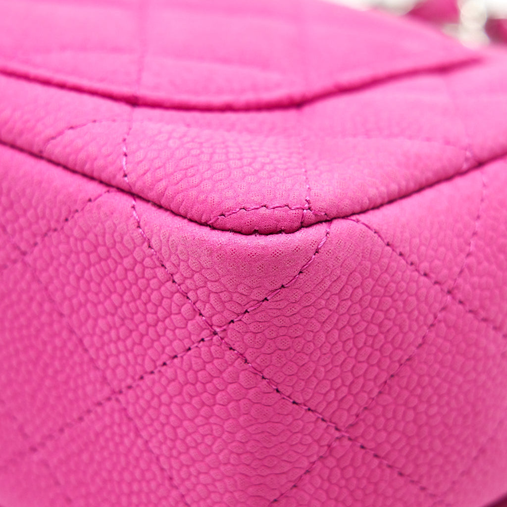 Chanel Mini Rectangular Flap Bag Grained Calfskin Pink