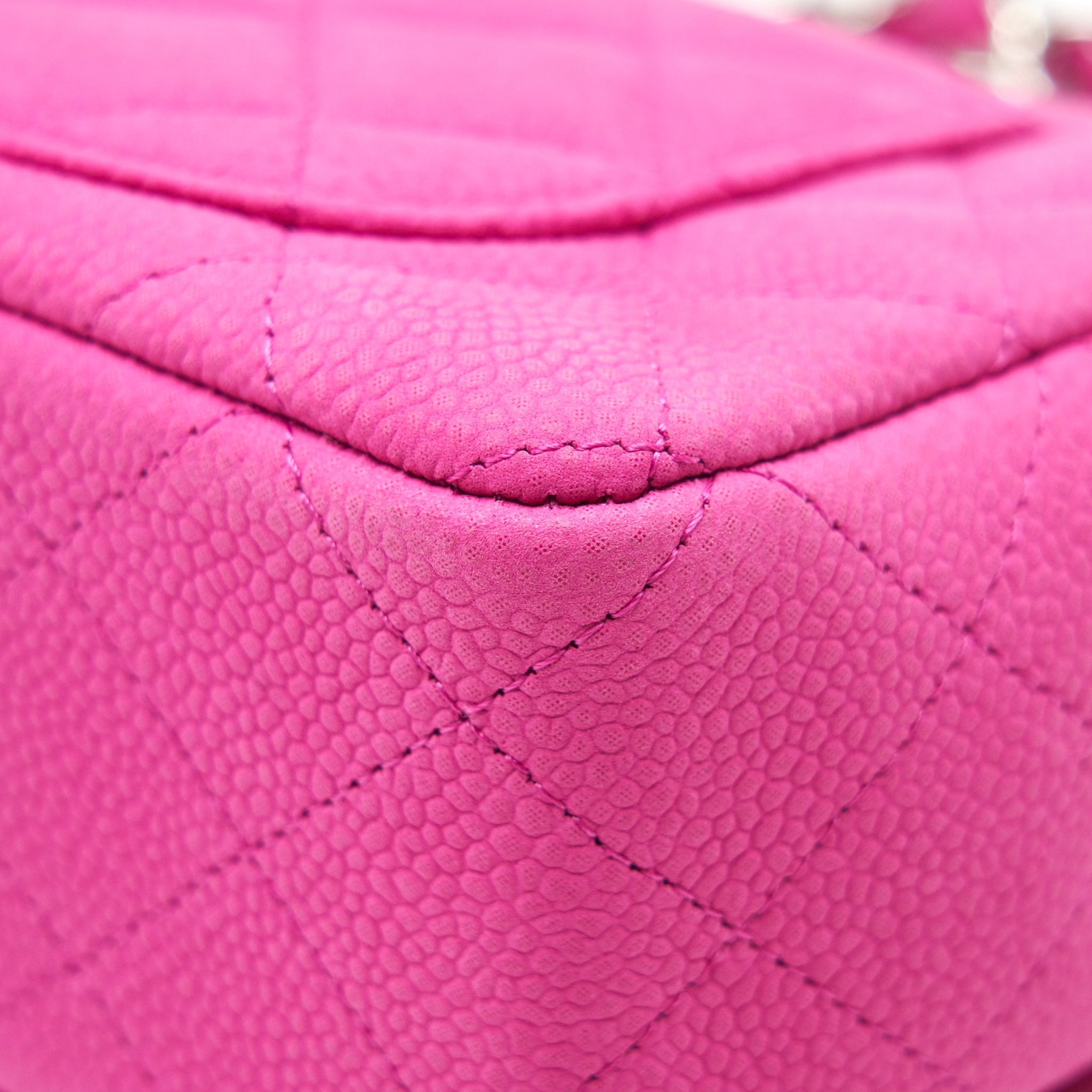 Chanel Mini Rectangular Flap Bag Grained Calfskin Pink