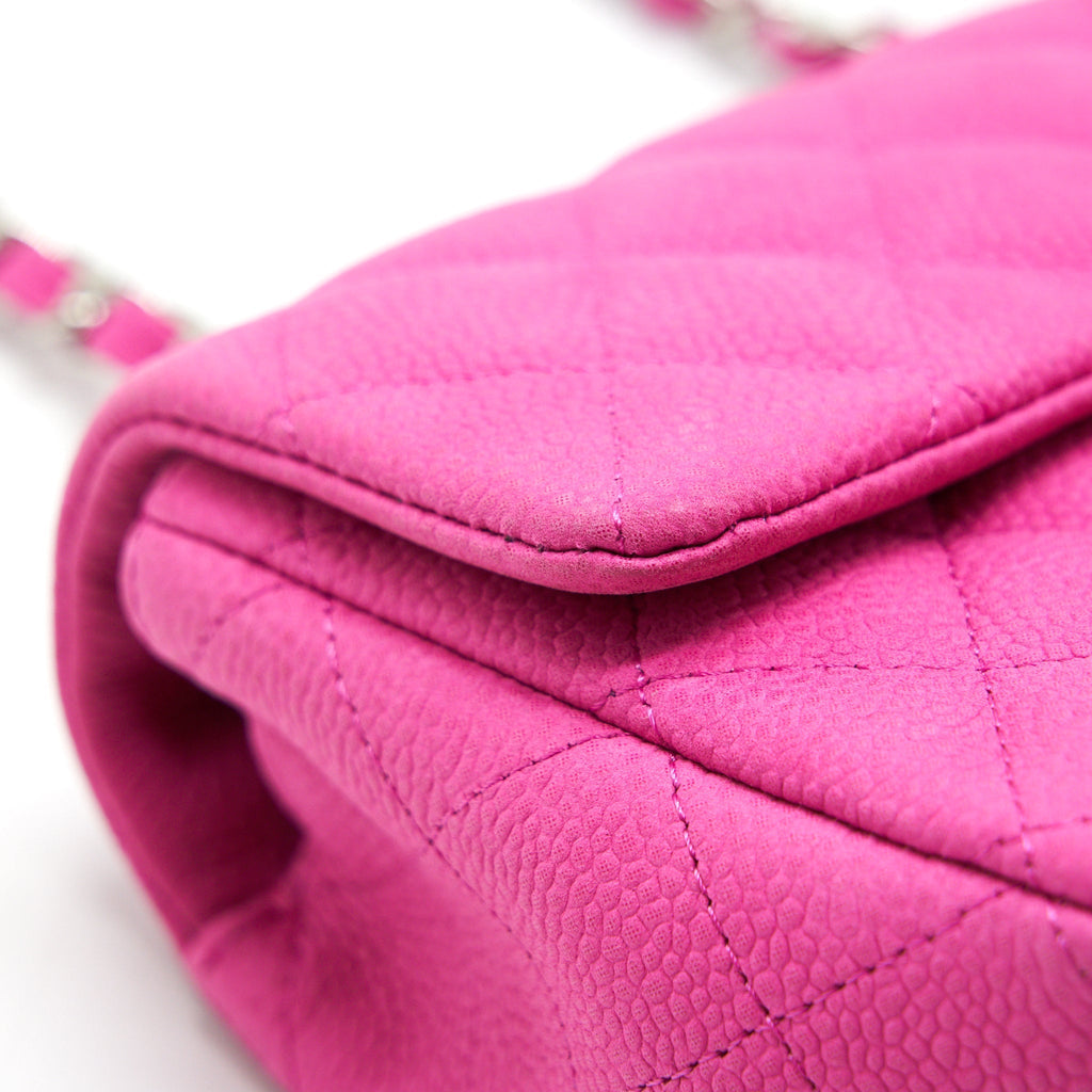 Chanel Mini Rectangular Flap Bag Grained Calfskin Pink