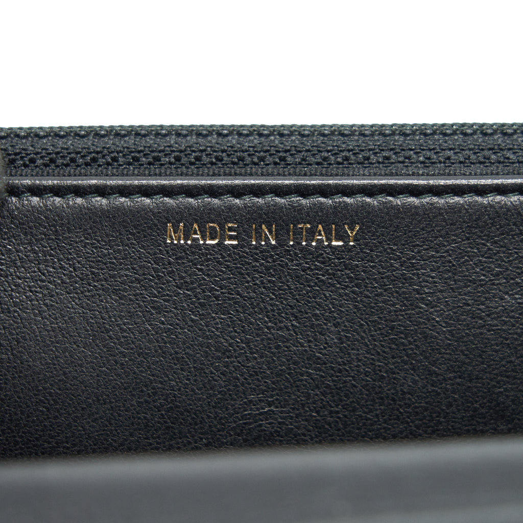 CHANEL CHEVRON WALLET ON CHAIN BLACK  CALFSKIN