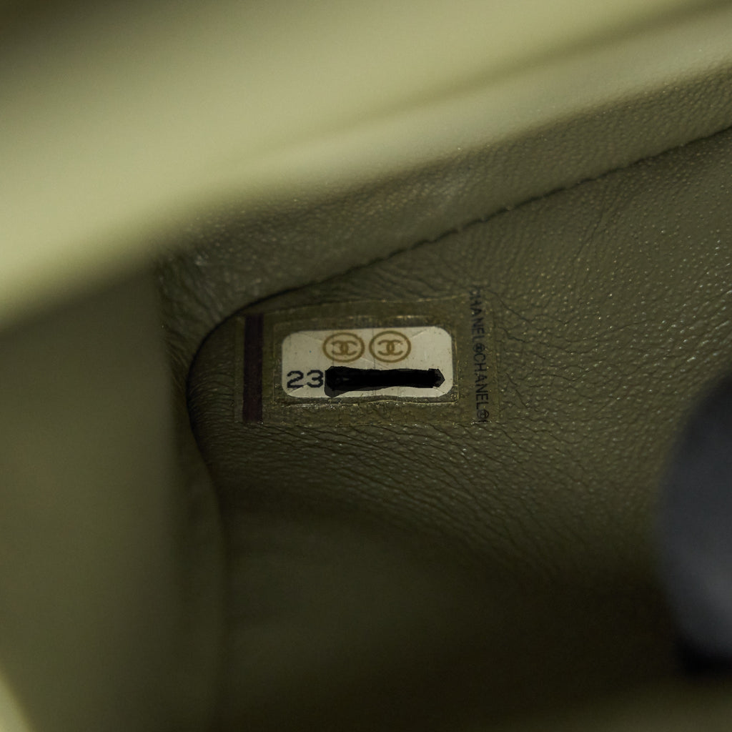 Chanel Chevron Medium Classic Double Flap Bag Olive-Green