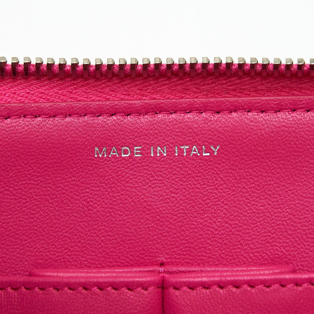 Chanel Quilted Zipper Clutch Lambskin Pink
